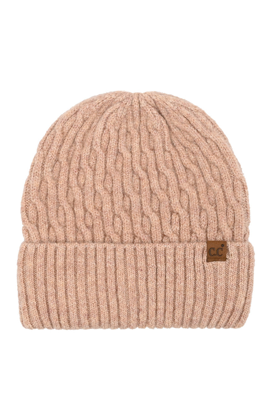 Sand C.C Chain Link Cable Cuff Beanie