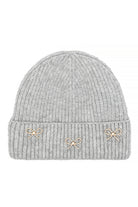 Light Gray C.C Pearl Bow Charm Cuff Beanie