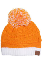 Orange/White C.C College Color Beanie