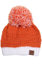Dark Orange/White C.C College Color Beanie