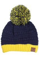 Navy/Yellow C.C College Color Beanie