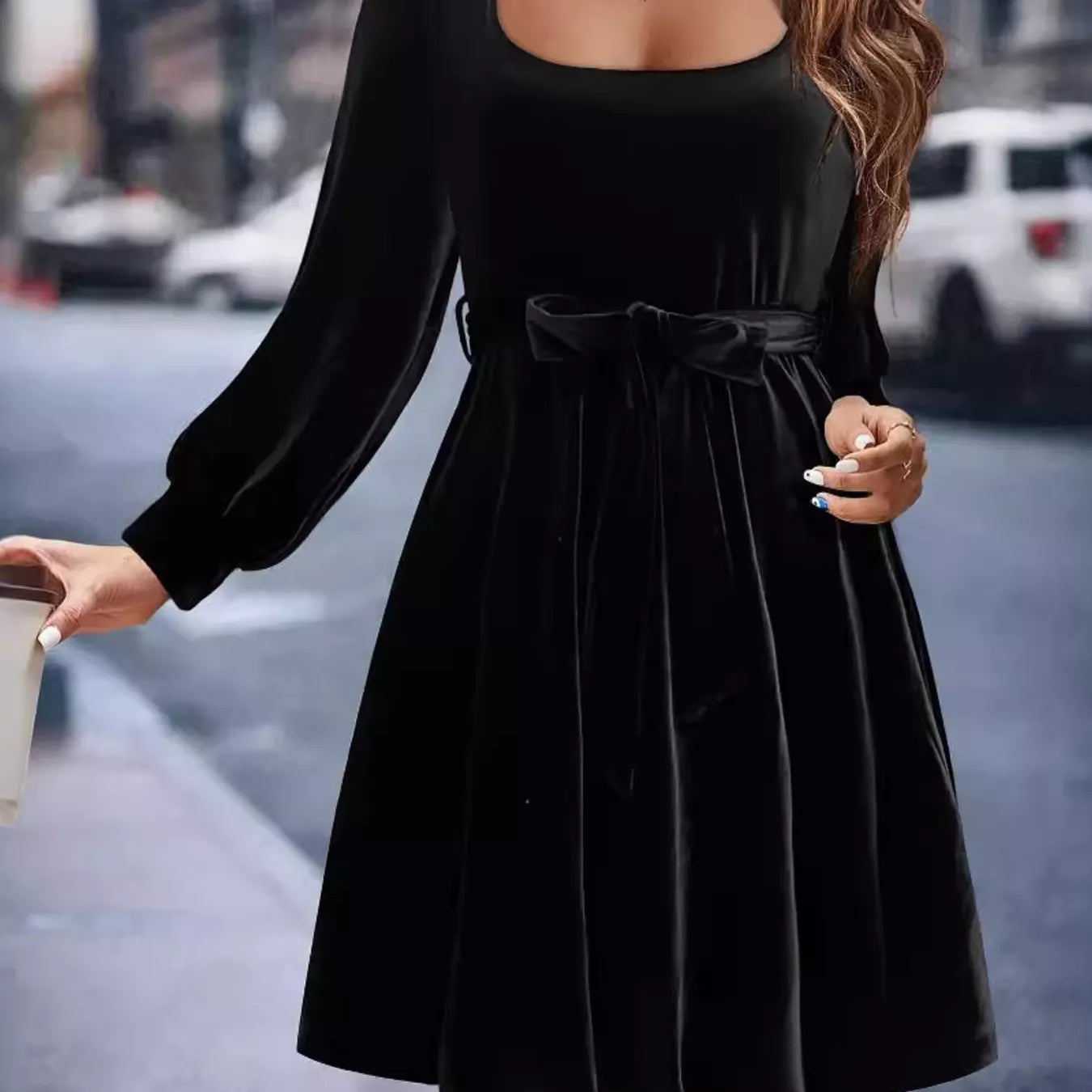 Velvet Long Sleeve A-Line Dress Charming Charlie Velvet Long Sleeve A-Line Dress Charming Charlie