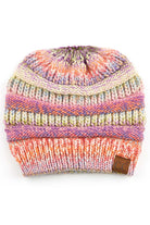 Rose Multi Color Cable Knit Beanie