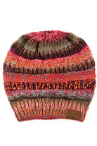 Rust Multi Color Cable Knit Beanie