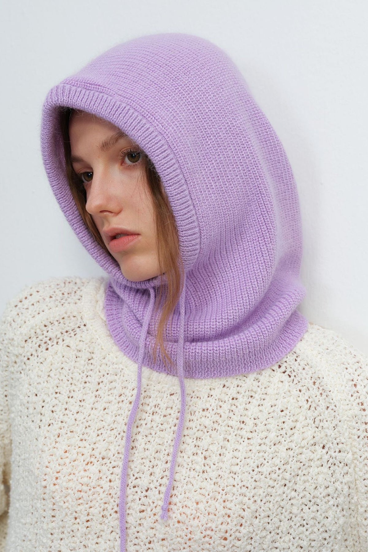 Drawstring Solid Color Thermal Knit Hat - Charming Charlie