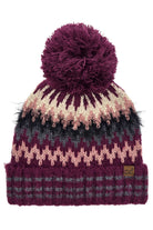 Magenta C.C Multi Color Chevron Pom Beanie