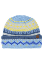 Blue C.C Colorful Pattern Fair Isle Beanie