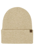 Beige C.C Solid Long Folded Cuff Beanie