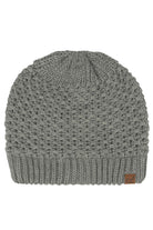 Light Gray C.C Cross Cell Stitch Knit Satin Lining Beanie