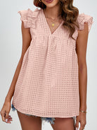 Ruched V-Neck Cap Sleeve Blouse - Charming Charlie