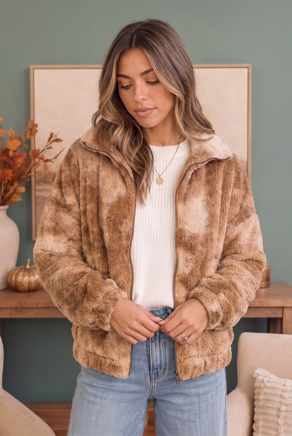 Homecoming Faux Fur Zip Up Jacket - Charming Charlie