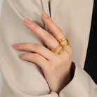 Titanium Steel Layered Wrap Ring - Charming Charlie