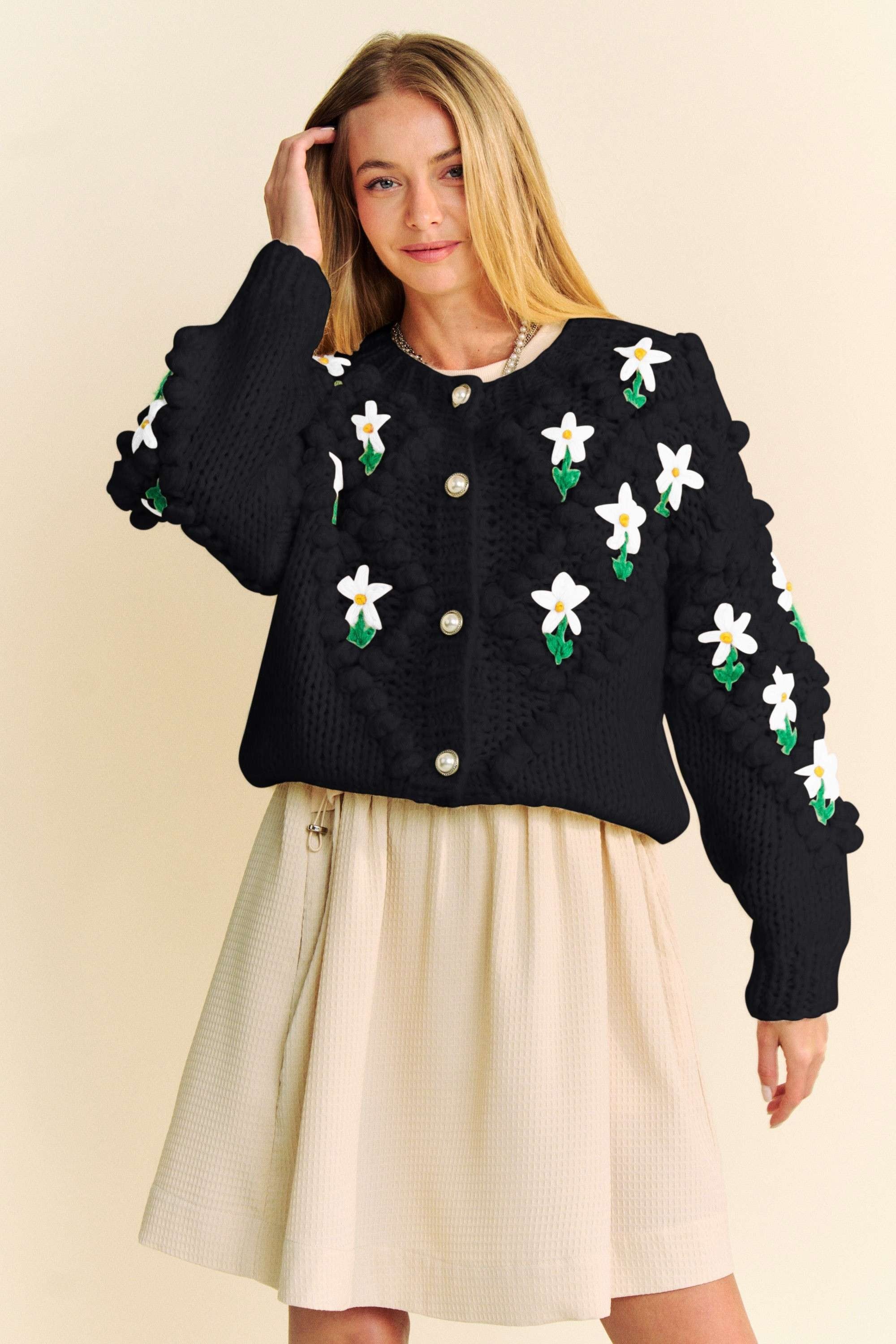 Davi & Dani Floral Pattern Button Down Cardigan - Charming Charlie
