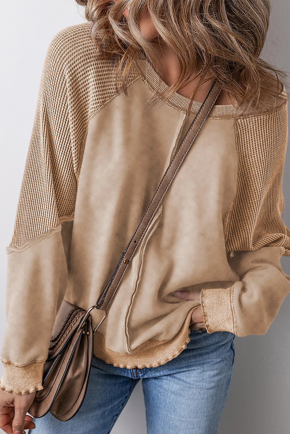 Exposed Seam Long Sleeve Sweatshirt - Charming Charlie