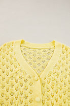 Openwork V-Neck Long Sleeve Cardigan - Charming Charlie