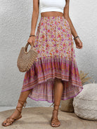 High-Low Elastic Waist Skirt - Charming Charlie