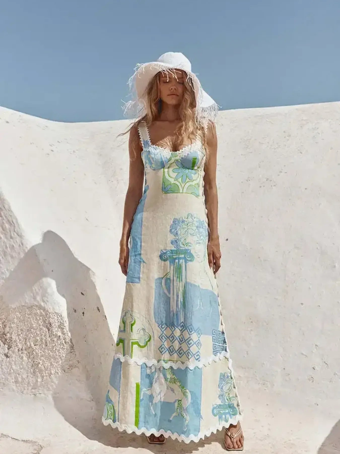 Tied Back Printed Maxi Dress – Charming Charlie