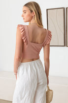 Le Lis Ruffled Cap Sleeve Square Neck Crop Top - Charming Charlie