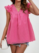 Ruched V-Neck Cap Sleeve Blouse - Charming Charlie