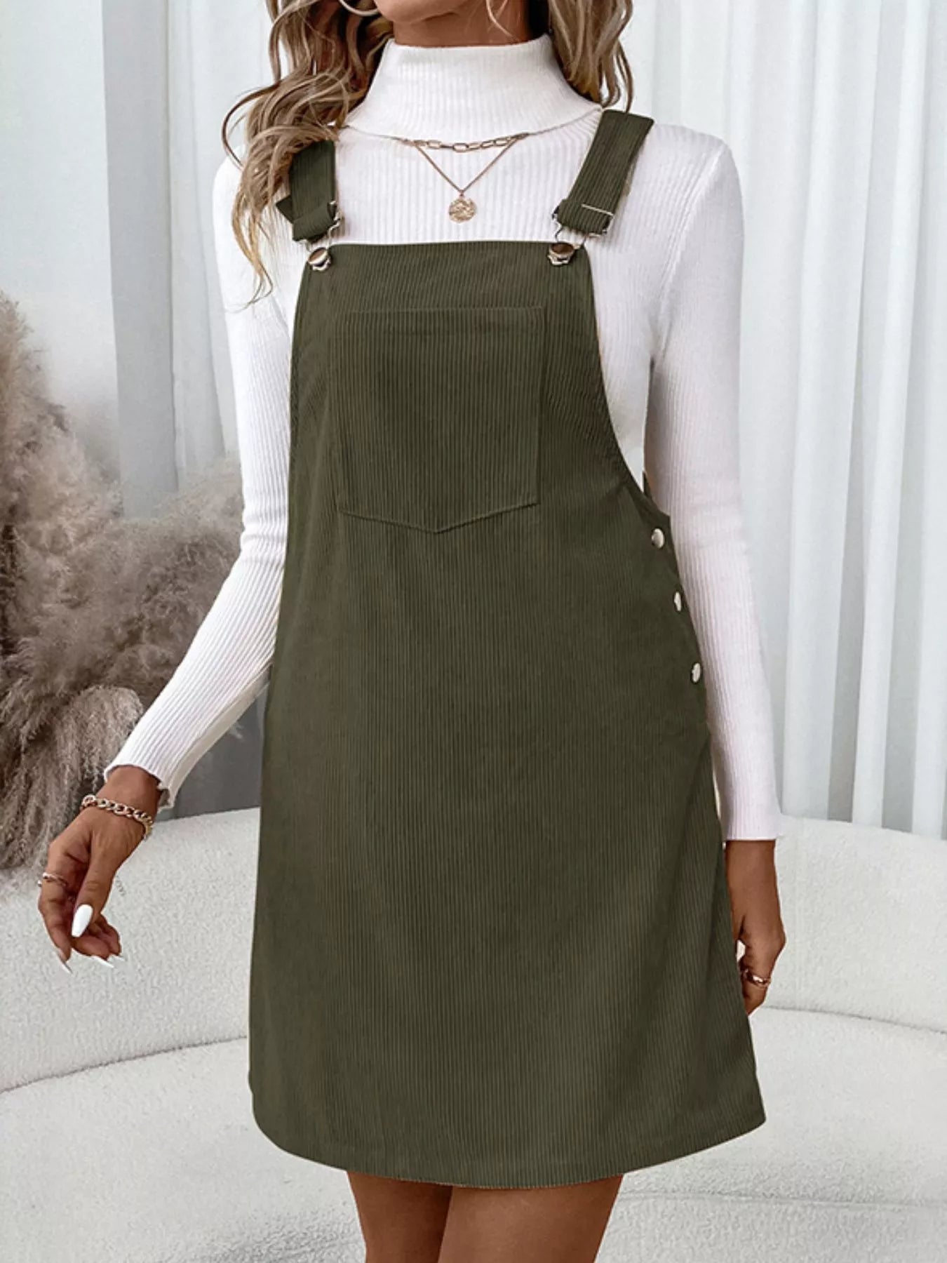 slim fit dress slacks Western Corduroy Belted Dress