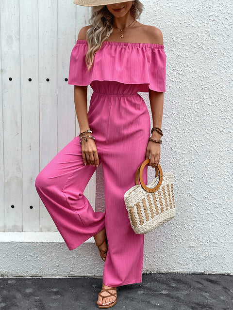 Effortless Elegance: Off-Shoulder Wide Leg Jumpsuit
