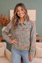 Rosy Days Floral Denim Jacket - Charming Charlie