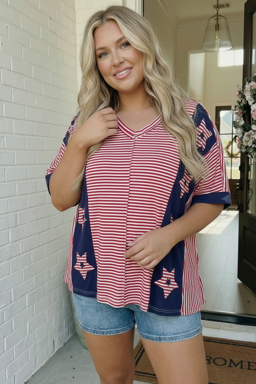 Stars and Stripes Forever Oversized Top - Charming Charlie