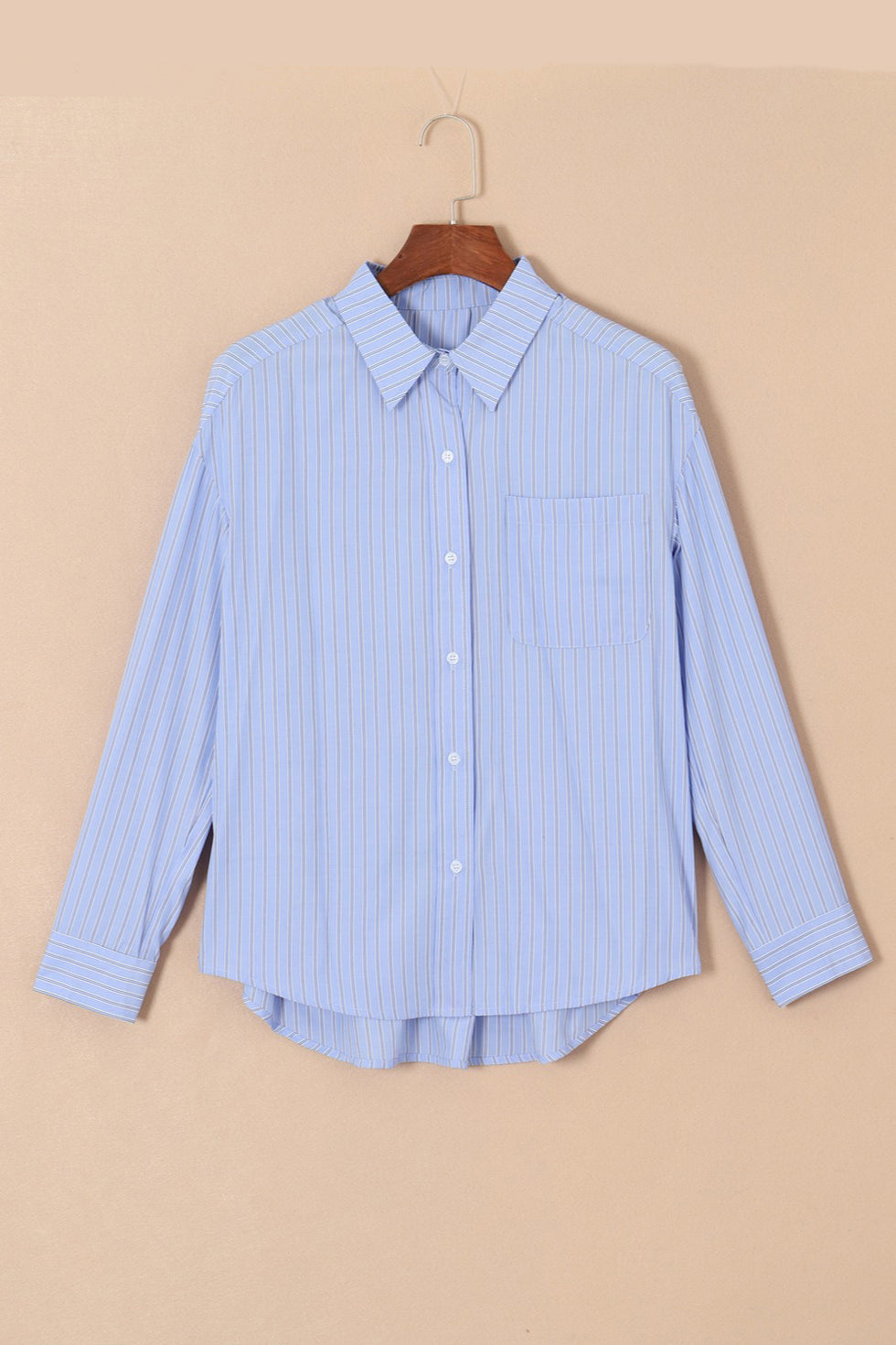 Striped Button-Up Long Sleeve Shirt