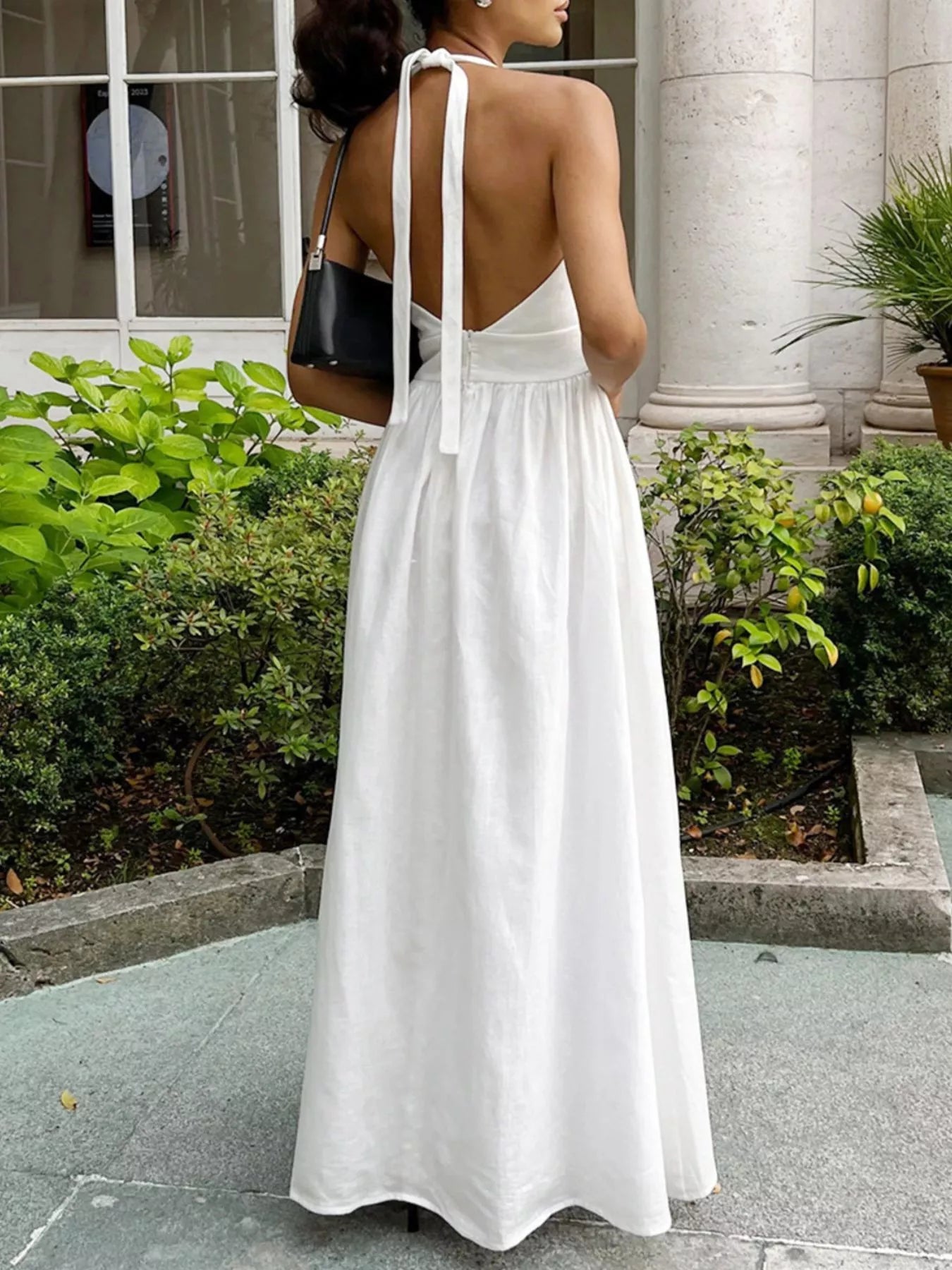 knee length dresses for ladies Halter Neck Flowy Maxi Dress – Charming Charlie