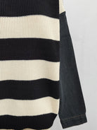 Contrast Round Neck Long Sleeve Sweater - Charming Charlie