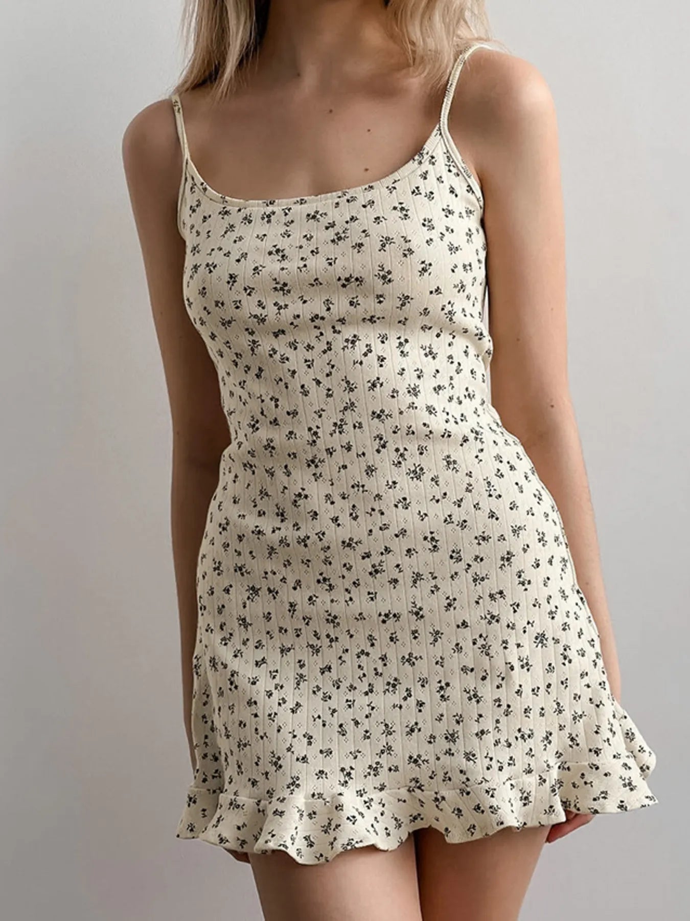 Floral Print Ruffle Hem Cami Lounge Dress – Charming Charlie