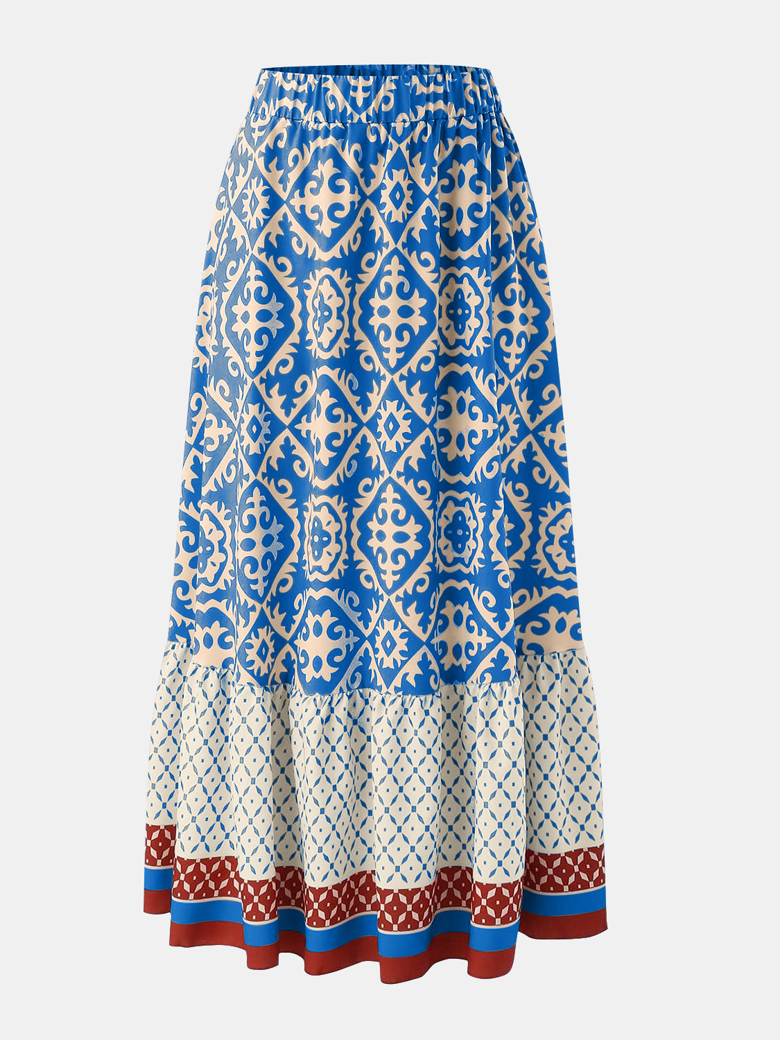 Geometric Elastic Waist Maxi Skirt - Charming Charlie