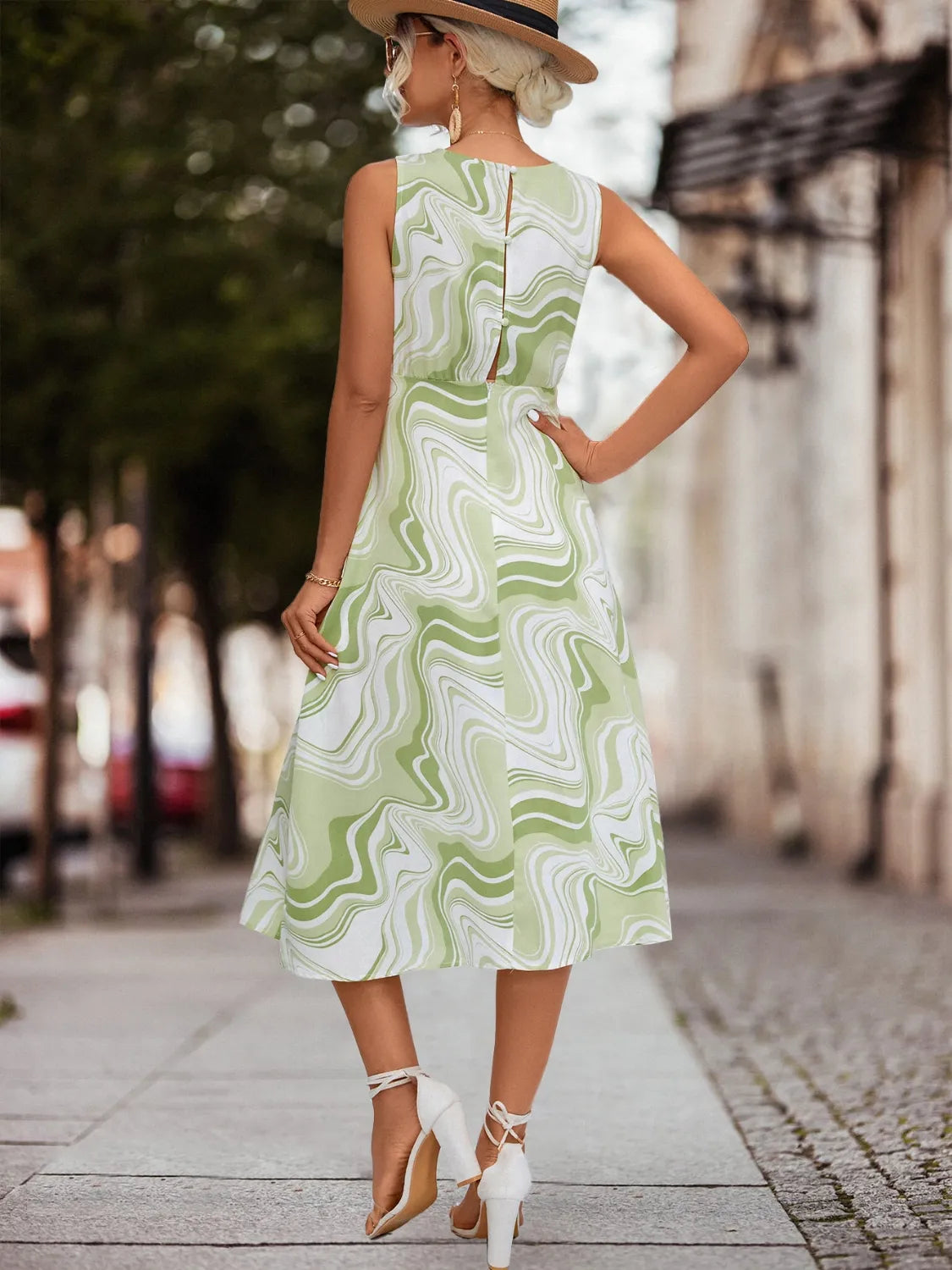 Printed Sleeveless Midi Dress – Charming Charlie
