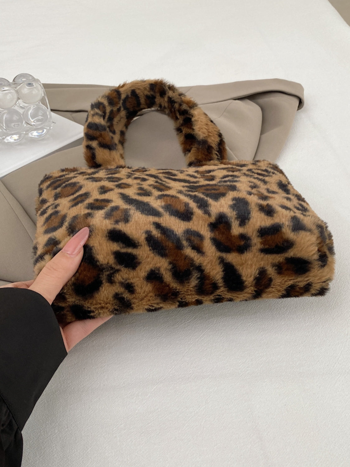 Crossbody Purses Fluffy Cheetah Bag Women Shoulder Crossbody Bag
