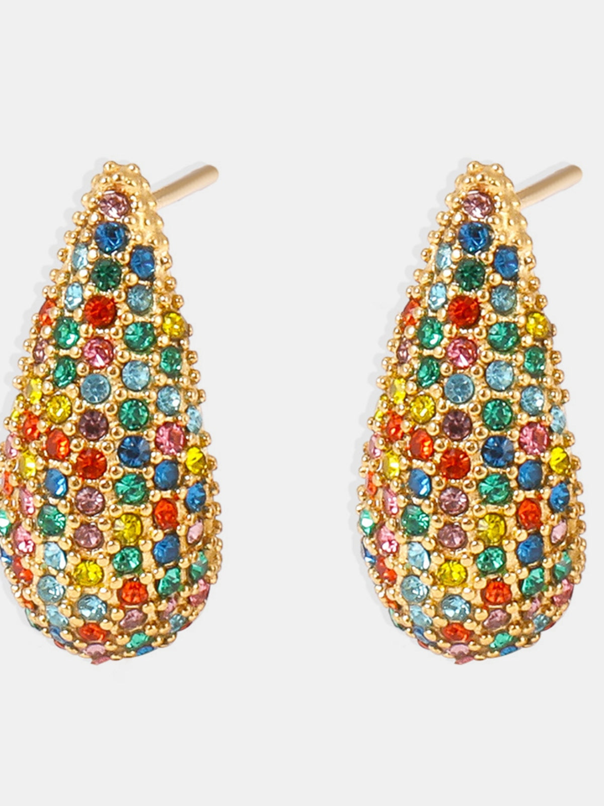 Stainless Steel Inlaid Zircon Teardrop Earrings - Charming Charlie