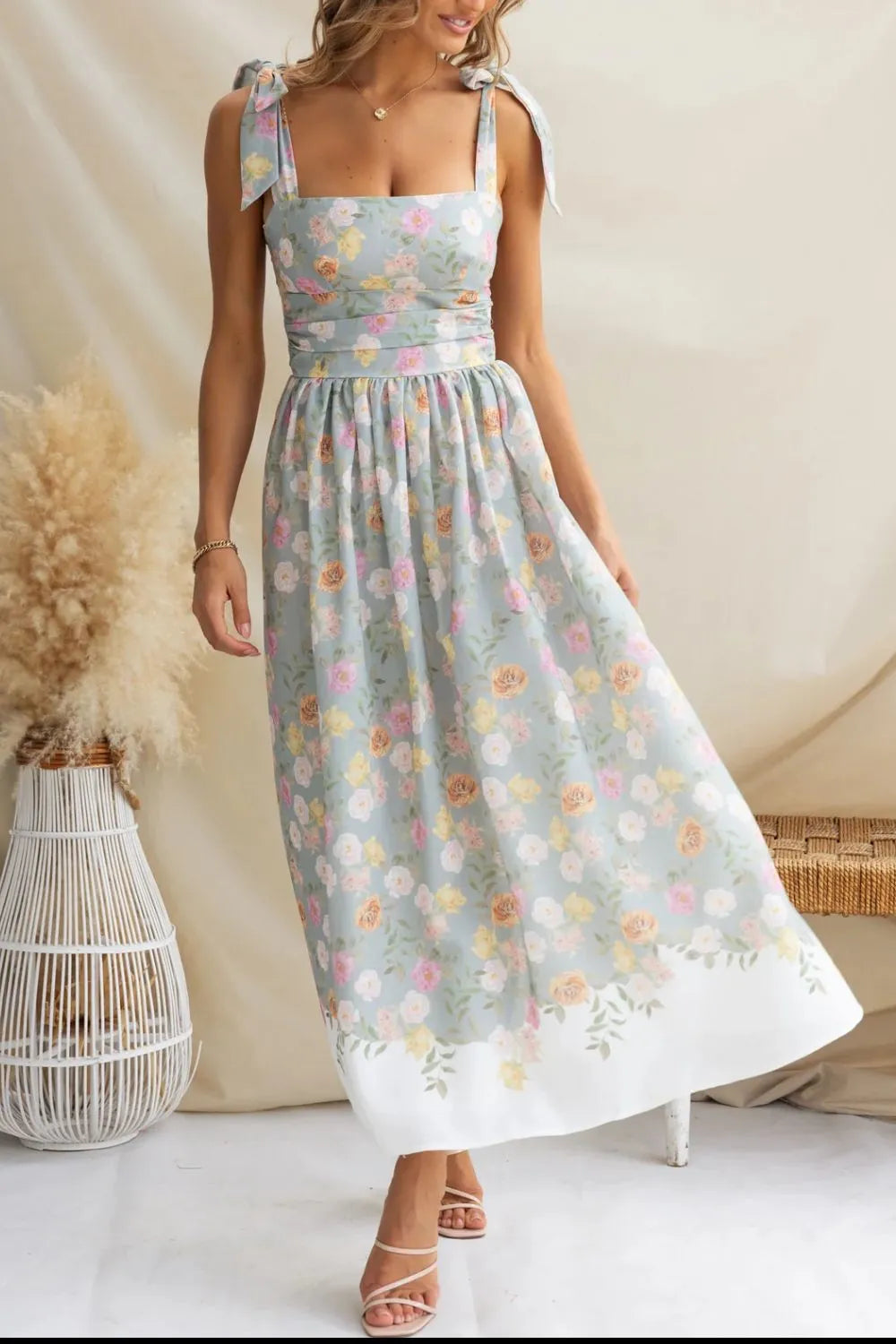 midi camisole dress Printed Tie Shoulder Midi Cami Dress – Charming Charlie