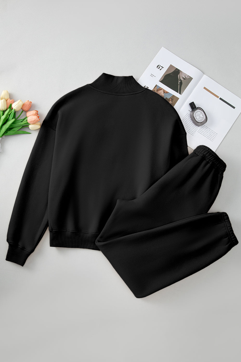 Quarter Zip Long Sleeve Top and Pants Set – Charming Charlie