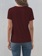 Graphic Round Neck Short Sleeve T-Shirt - Charming Charlie