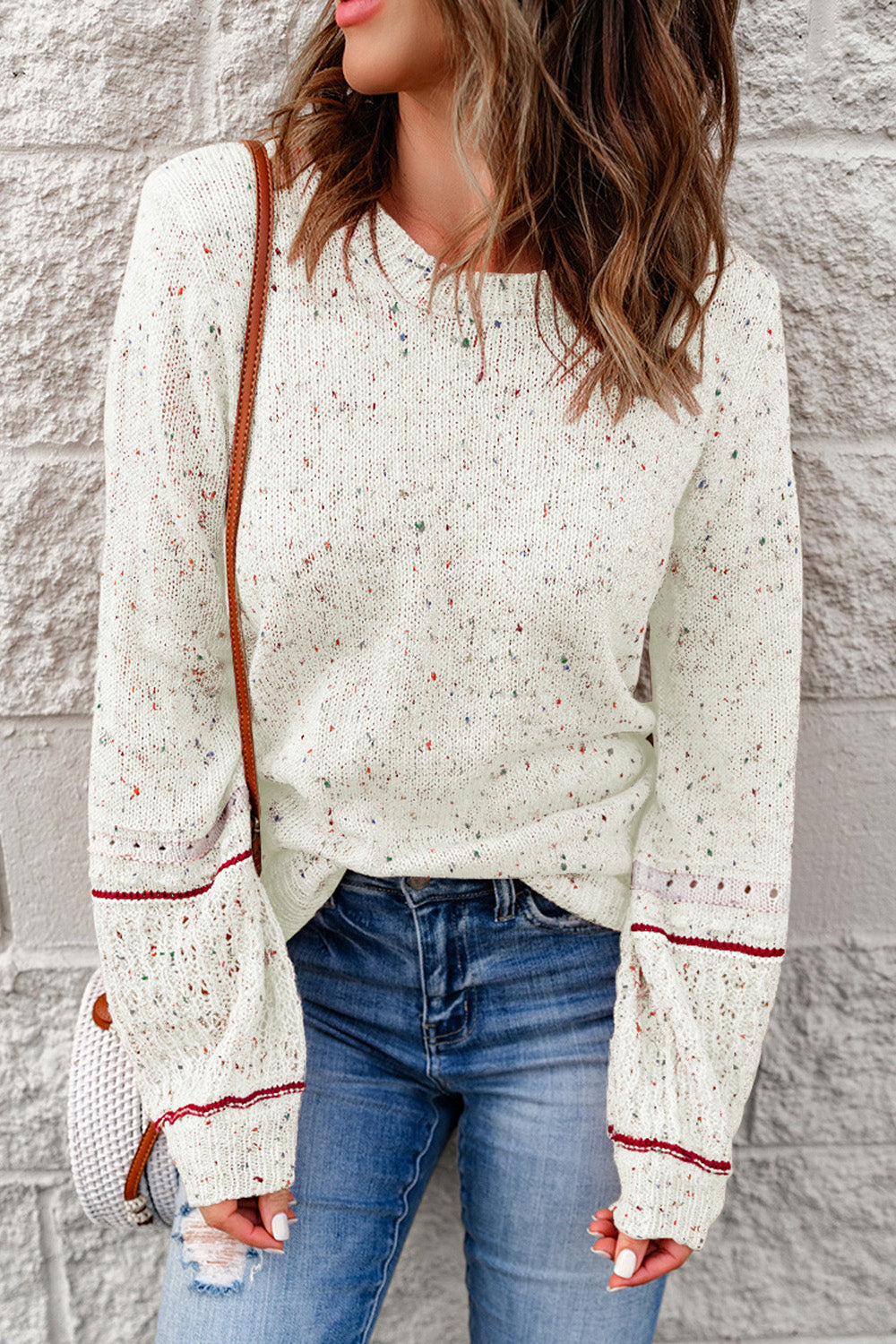 Pilling Detail Round Neck Long Sleeve Sweater - Charming Charlie