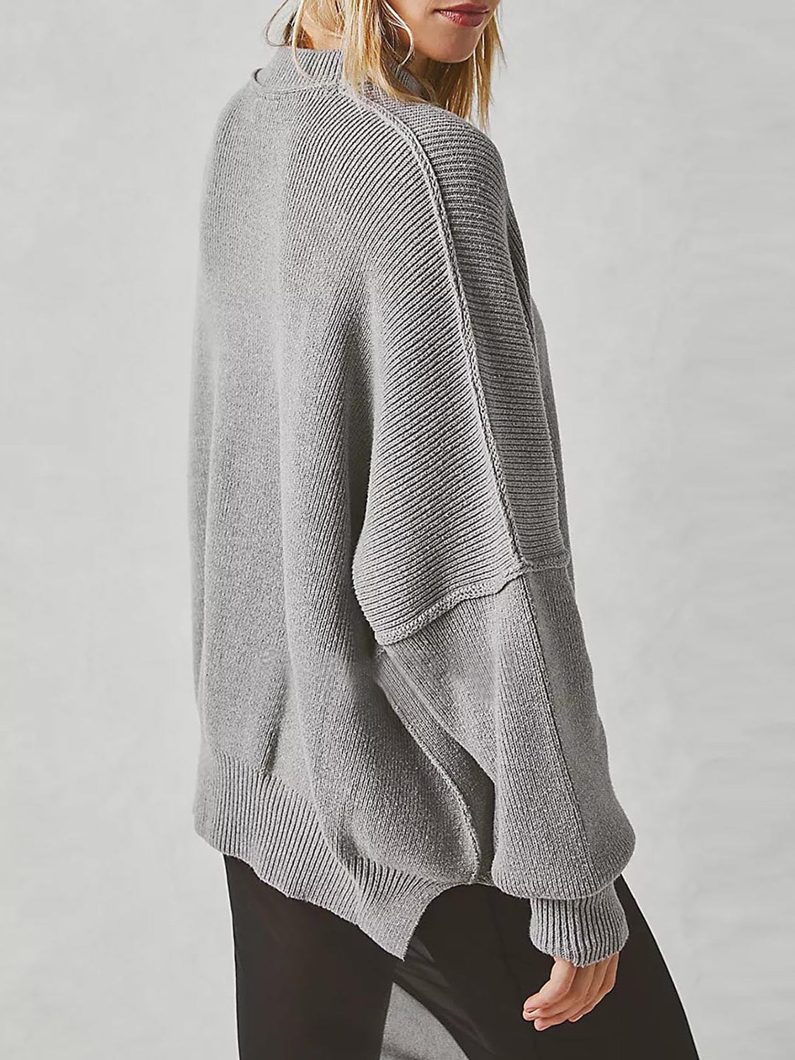 Round Neck Long Sleeve Sweater - Charming Charlie