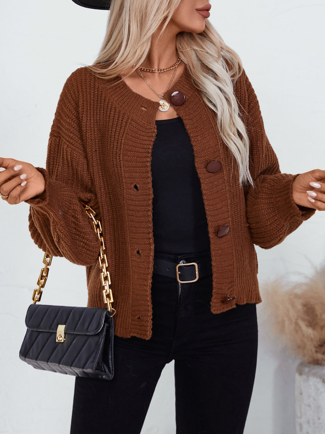 Button Down Long Sleeve Cardigan - Charming Charlie