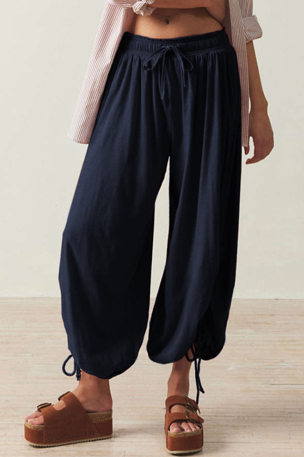 Drawstring Ruched Pants - Charming Charlie