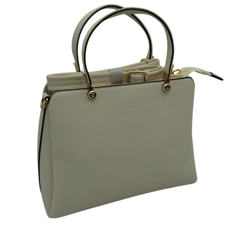 Textured Faux Leather Top Handle Tote Bag - Charming Charlie