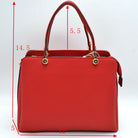 Women’s Textured Faux Leather Top Handle Tote Bag - Burgundy - Tote Bag