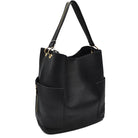 2-in-1 Chic Satchel Side Pocket Bucket Bag with Long Strap - Tote Bag