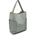 2-in-1 Chic Satchel Side Pocket Bucket Bag with Long Strap - Tote Bag