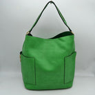 2-in-1 Chic Satchel Side Pocket Bucket Bag with Long Strap - Tote Bag