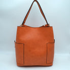 2-in-1 Chic Satchel Side Pocket Bucket Bag with Long Strap - Tote Bag