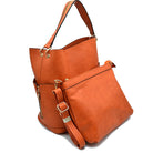 2-in-1 Chic Satchel Side Pocket Bucket Bag with Long Strap - Tote Bag