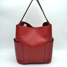 2-in-1 Chic Satchel Side Pocket Bucket Bag with Long Strap - Tote Bag